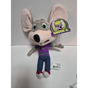 Chuck E Cheese Mascot Plush Stuffed Animal Toy Doll 12" Chuck Cheese Mouse